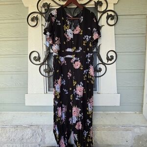 Torrid Floral Challis Short Sleeve Coquette Cottagecore Jumpsuit - 3 3XL 22/24